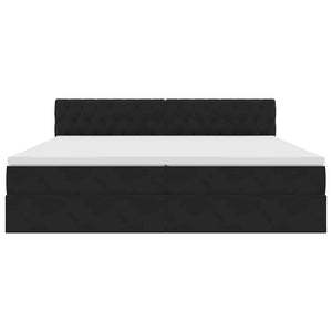vidaXL Bed with Storage and LED Black 200 x 200 cm Velvet