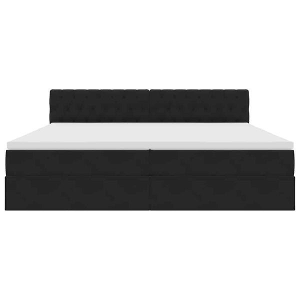 vidaXL Bed with Storage and LED Black 200 x 200 cm Velvet