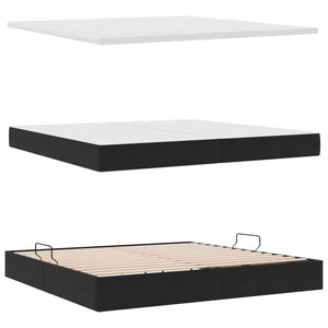 vidaXL Bed with Storage and LED Black 200 x 200 cm Velvet