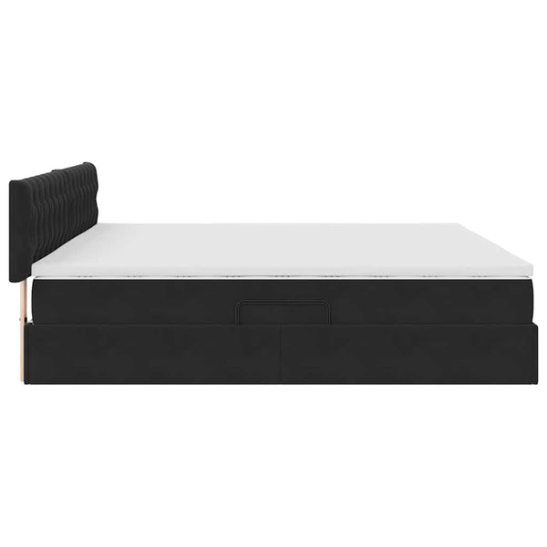 vidaXL Bed with Storage and LED Black 200 x 200 cm Velvet