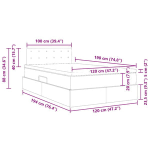 vidaXL Bed with Storage and LED Dark Grey 120 x 190 cm Velvet