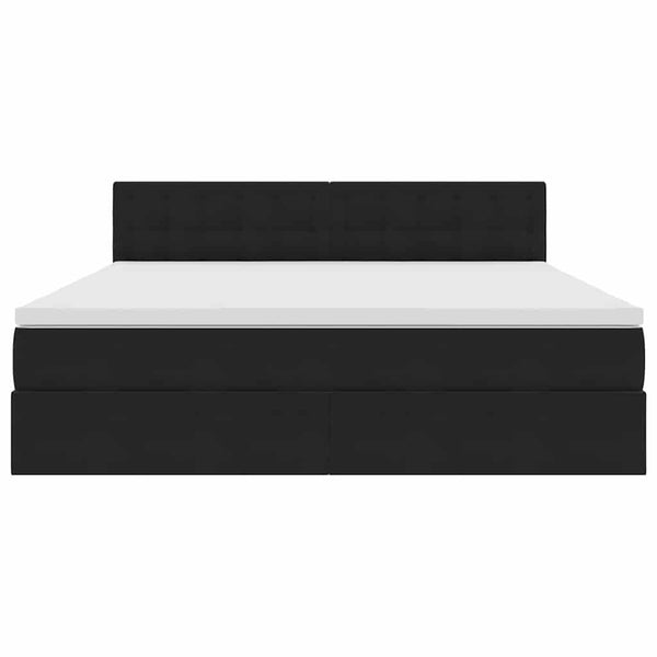 vidaXL Velvet Storage Bed with LED Black 180 x 200 cm