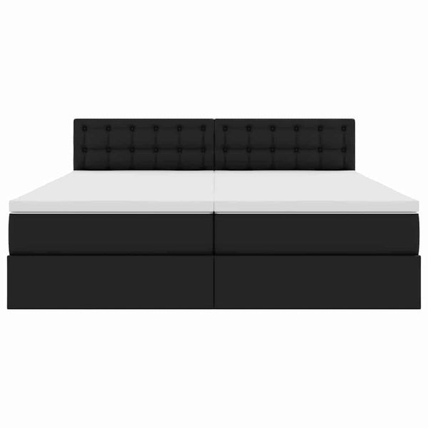 vidaXL Bed with Storage and LED Black 200 x 200 cm Faux Leather