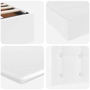 vidaXL Storage Bed with LED Pure White 200 x 200 cm Faux Leather