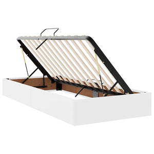 vidaXL Storage Bed with LED Pure White 200 x 200 cm Faux Leather