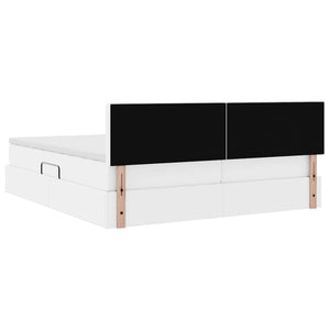 vidaXL Storage Bed with LED Pure White 200 x 200 cm Faux Leather