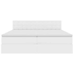 vidaXL Storage Bed with LED Pure White 200 x 200 cm Faux Leather
