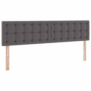 vidaXL Storage Bed with LED Grey 200 x 200 cm Faux Leather