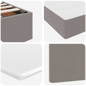 vidaXL Bed with LED Strips with Headboard Taupe 180 x 200 cm Fabric