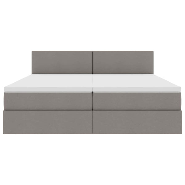 vidaXL Bed with LED Strips with Headboard Taupe 180 x 200 cm Fabric
