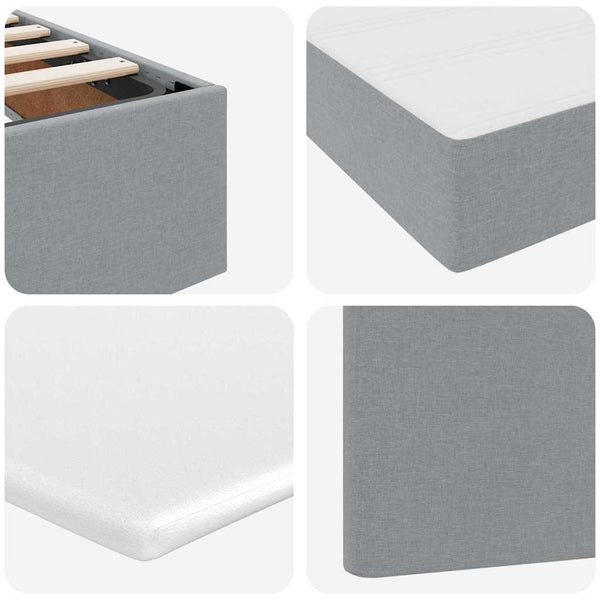 vidaXL Bed with LED Strips Light Grey 200 x 200 cm Fabric