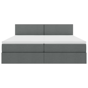 vidaXL Bed with LED Strips Dark Gray 200 x 200 cm Fabric