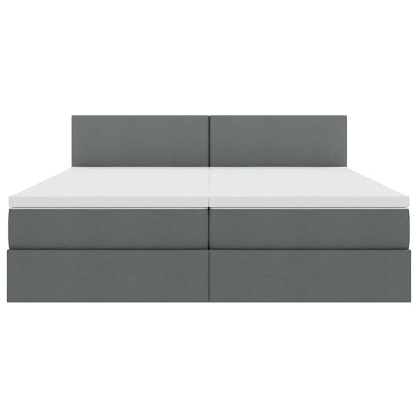 vidaXL Bed with LED Strips Dark Gray 200 x 200 cm Fabric