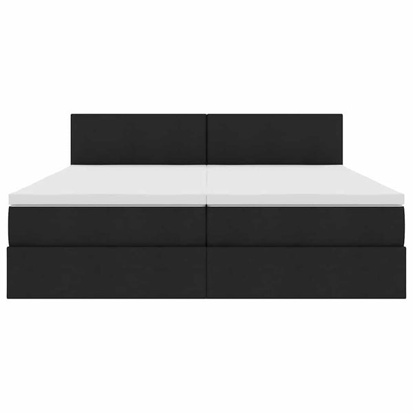 vidaXL Bed with LED Strips Black 200 x 200 cm Fabric