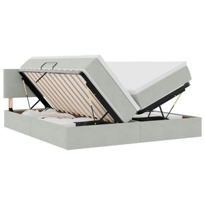 vidaXL Bed with LED Strips Light Grey 180 x 200 cm Velvet