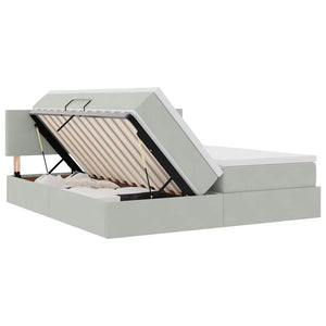vidaXL Bed with LED Strips Light Grey 180 x 200 cm Velvet