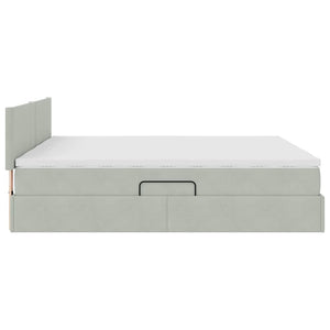 vidaXL Bed with LED Strips Light Grey 180 x 200 cm Velvet
