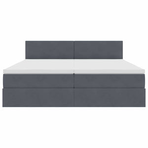 vidaXL Bed with LED Strips Dark Grey 180 x 200 cm Velvet