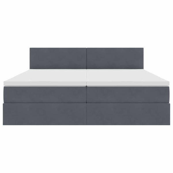 vidaXL Bed with LED Strips Dark Grey 180 x 200 cm Velvet