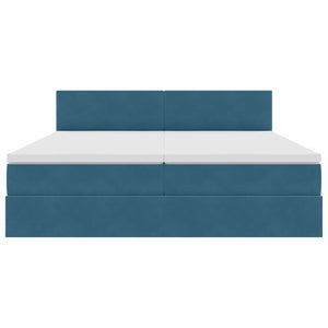 vidaXL Bed with LED Strips Dark Blue 180 x 200 cm Velvet