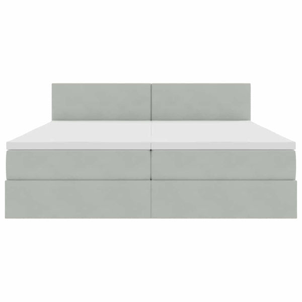 vidaXL Bed with LED Strips Light Grey 200 x 200 cm Velvet