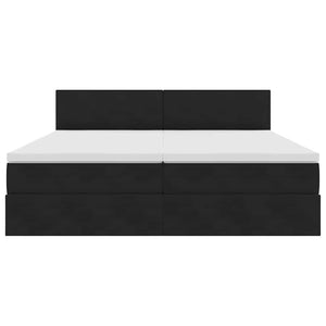 vidaXL Bed with LED Strips Black 200 x 200 cm Velvet