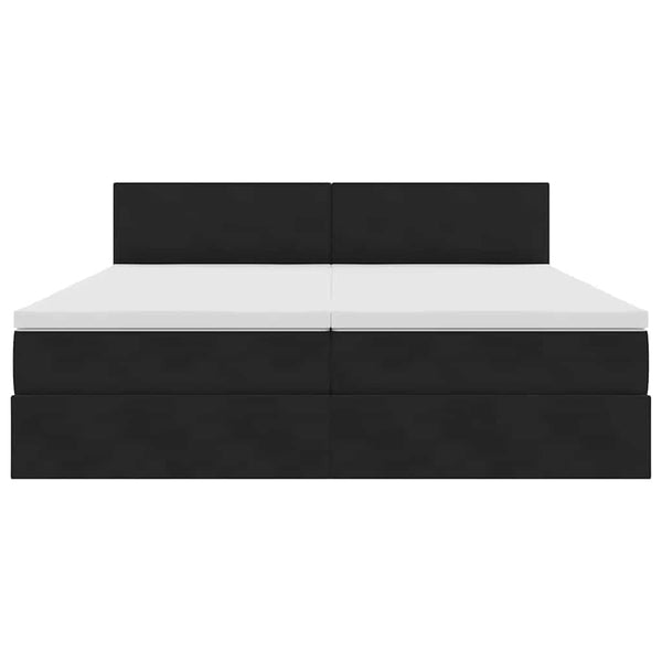 vidaXL Bed with LED Strips Black 200 x 200 cm Velvet