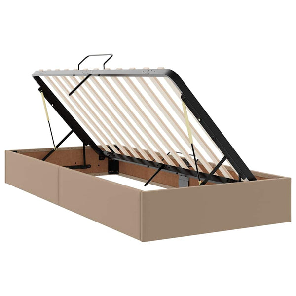 vidaXL Storage Bed Cappuccino 90 x 190 cm Faux Leather