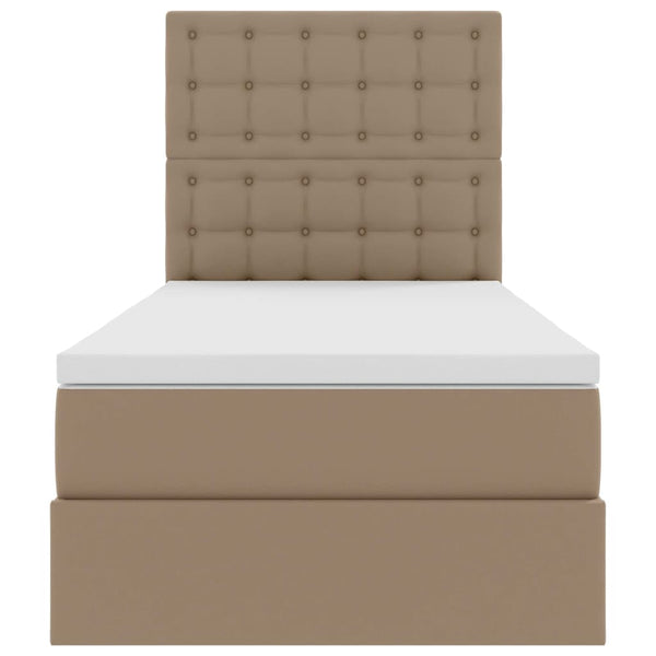vidaXL Storage Bed Cappuccino 90 x 190 cm Faux Leather