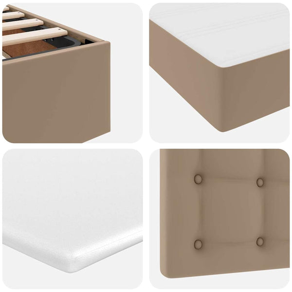 vidaXL Storage Bed Cappuccino 100 x 200 cm Faux Leather