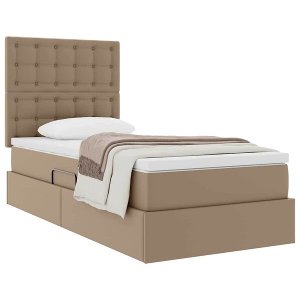 vidaXL Storage Bed Cappuccino 100 x 200 cm Faux Leather