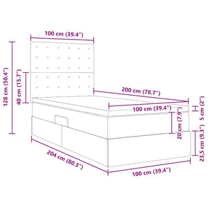 vidaXL Storage Bed Cappuccino 100 x 200 cm Faux Leather