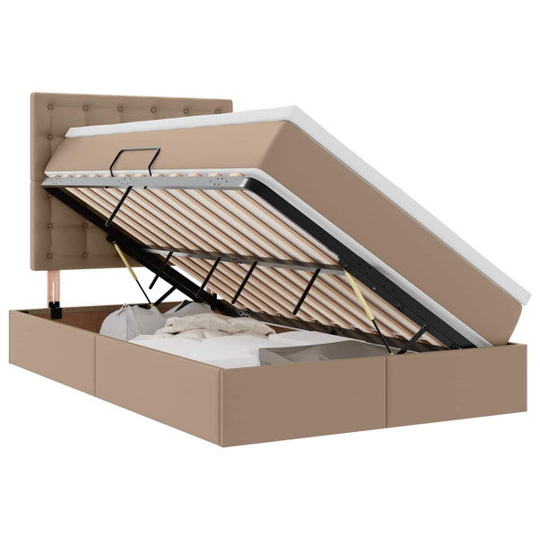 vidaXL Storage Bed Cappuccino 120 x 190 cm Faux Leather