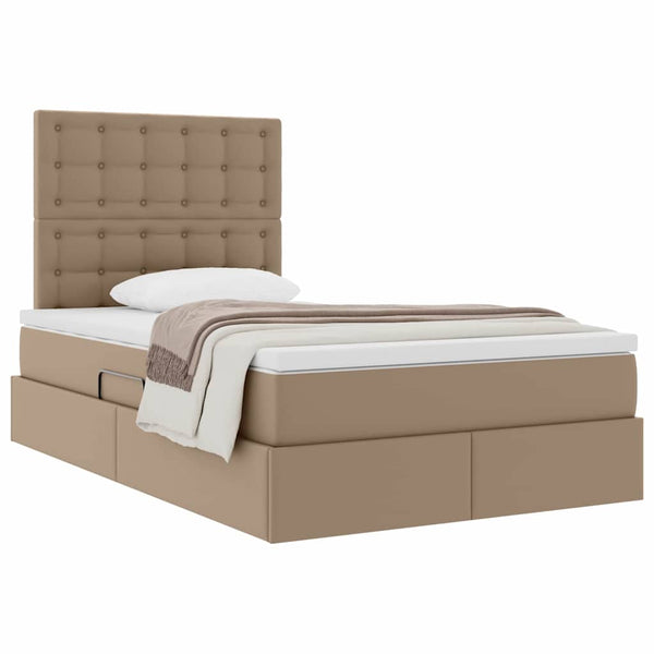 vidaXL Storage Bed Cappuccino 120 x 190 cm Faux Leather