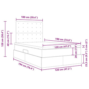 vidaXL Storage Bed Cappuccino 120 x 190 cm Faux Leather