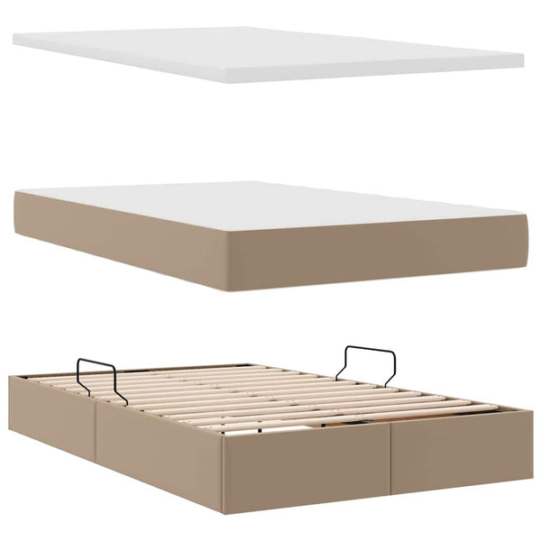 vidaXL Storage Bed Cappuccino 120 x 200 cm Faux Leather