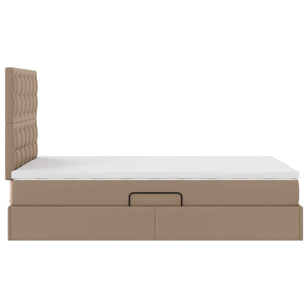 vidaXL Storage Bed Cappuccino 120 x 200 cm Faux Leather