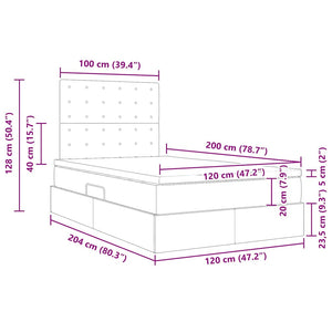 vidaXL Storage Bed Cappuccino 120 x 200 cm Faux Leather