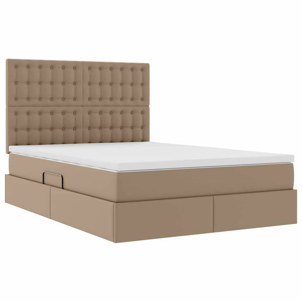 vidaXL Storage Bed Cappuccino 140 x 200 cm Faux Leather