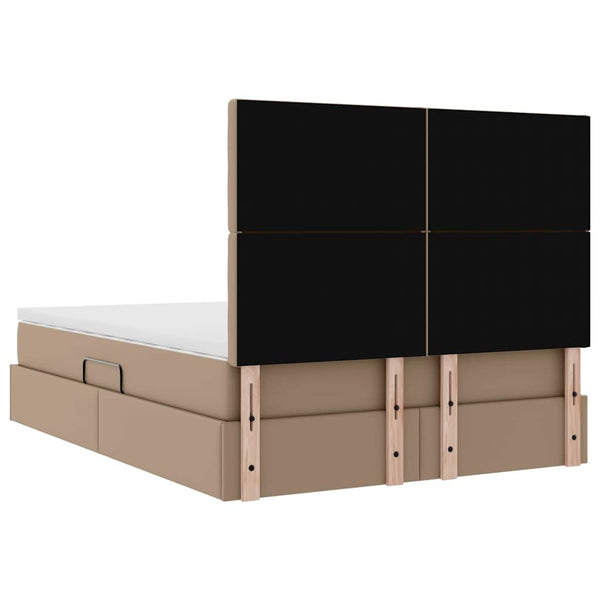 vidaXL Storage Bed Cappuccino 140 x 200 cm Faux Leather