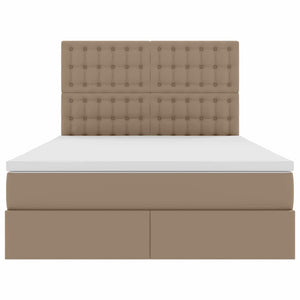 vidaXL Storage Bed Cappuccino 140 x 200 cm Faux Leather