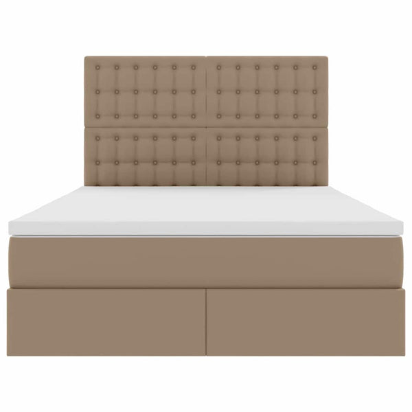 vidaXL Storage Bed Cappuccino 140 x 200 cm Faux Leather