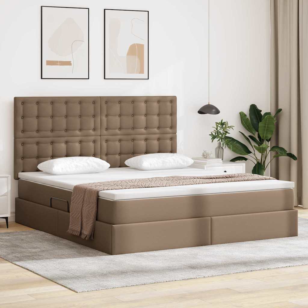 vidaXL Storage Bed Cappuccino 160 x 200 cm Faux Leather