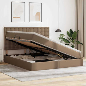 vidaXL Storage Bed Cappuccino 160 x 200 cm Faux Leather