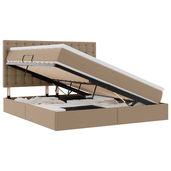 vidaXL Storage Bed Cappuccino 160 x 200 cm Faux Leather