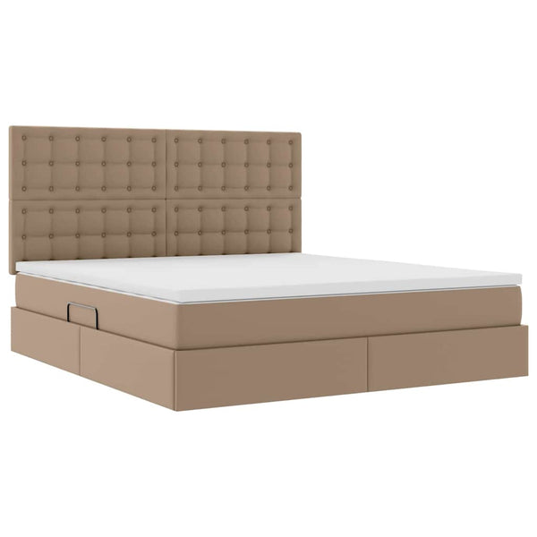 vidaXL Storage Bed Cappuccino 160 x 200 cm Faux Leather