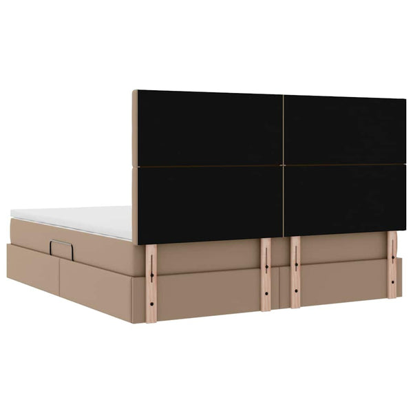 vidaXL Storage Bed Cappuccino 160 x 200 cm Faux Leather