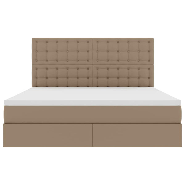 vidaXL Storage Bed Cappuccino 160 x 200 cm Faux Leather