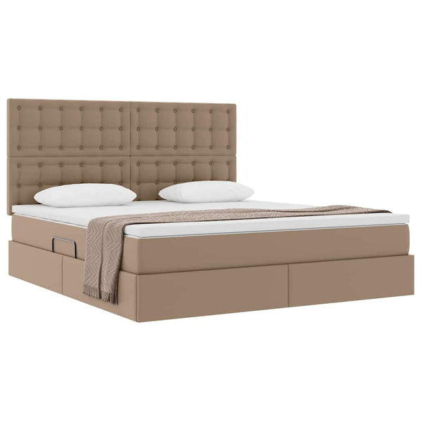 vidaXL Storage Bed Cappuccino 160 x 200 cm Faux Leather