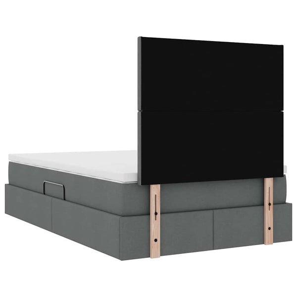 vidaXL Storage Bed with Mattress Dark Grey 120 x 190 cm Fabric